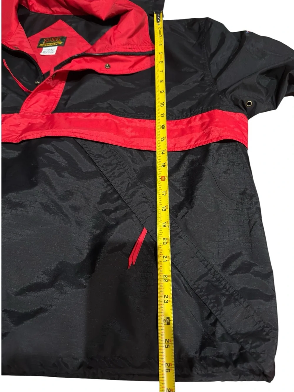 Vintage DM Apparel Packable Colorblock Windbreaker Jacket Men’s XL Red Black